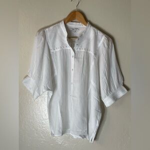 Madewell embroidered puff sleeve boho top